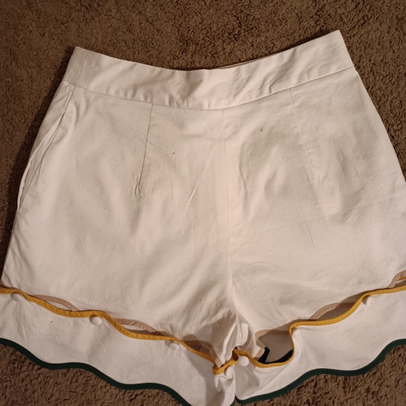 White Two-Piece Set with Yellow and Green Trim - Picture 3 of 3